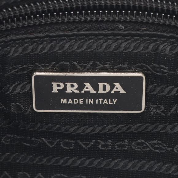 PRADA Shoulder Bag Nylon Saffiano Leather Black - Picture 4 of 5